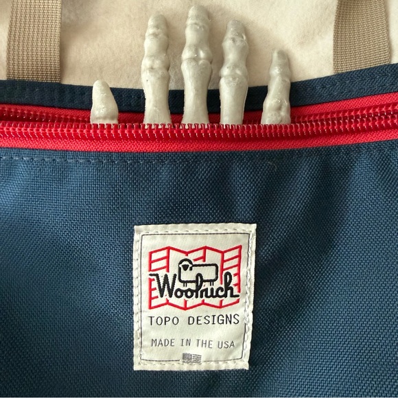 2014 Limited Edition Topo x Woolrich Rover Pack Cream Navy Red Tan Made in USA - Picture 4 of 10